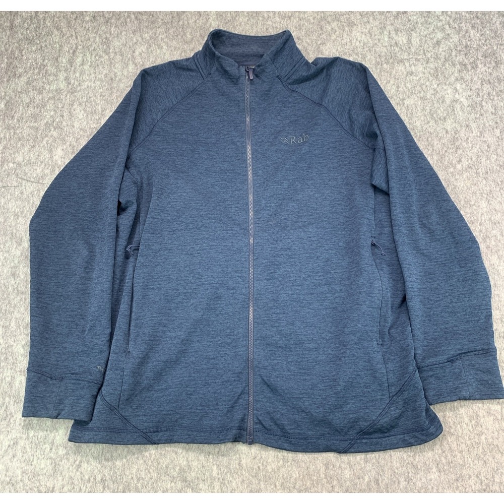 Rab Men's Nexus Jacket Deep Ink Blue Full Zip Outdoor Hiking w Zip Pockets - XXL